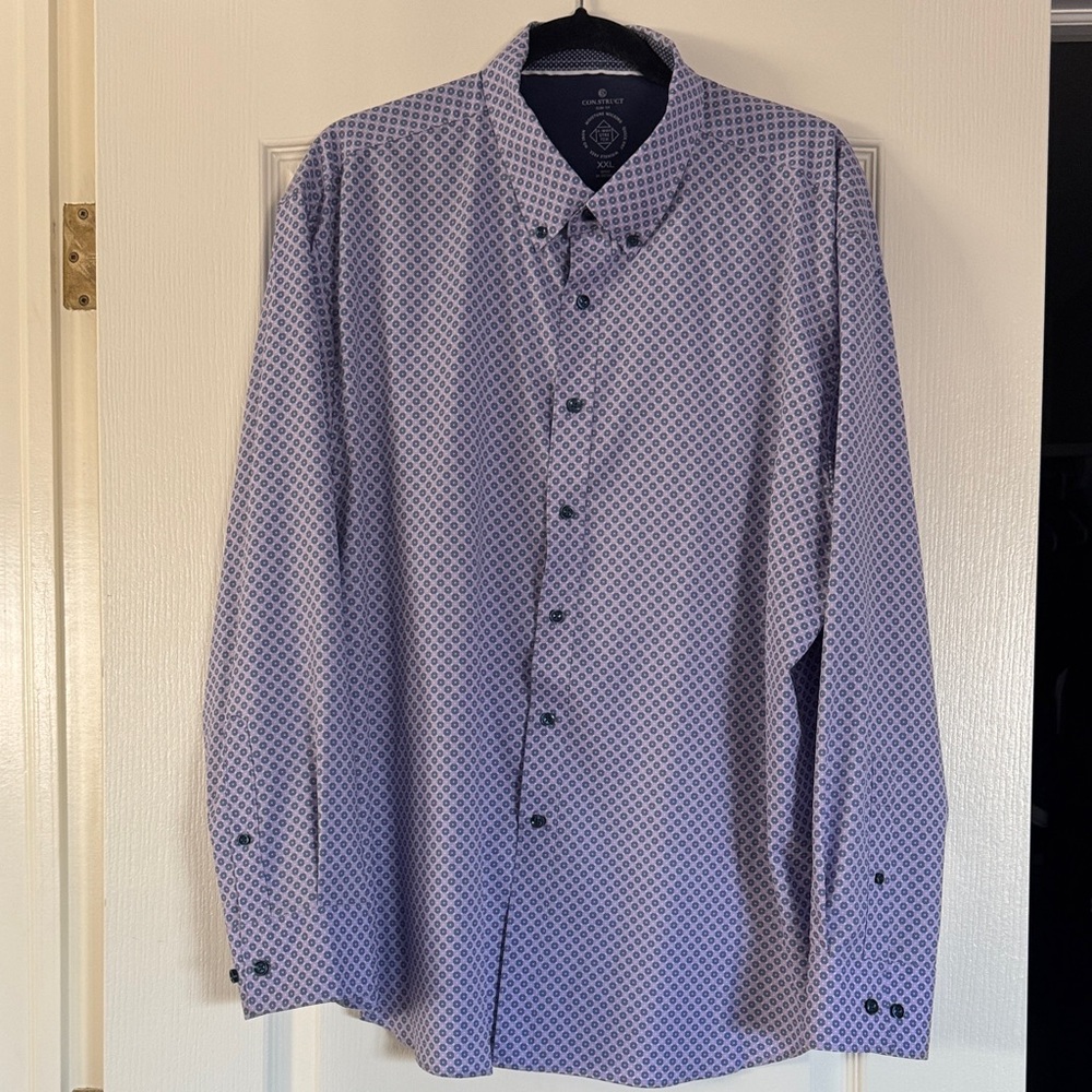 CON.STRUCT Men’s Slim Fit Shirt XXL – Purple Geometric